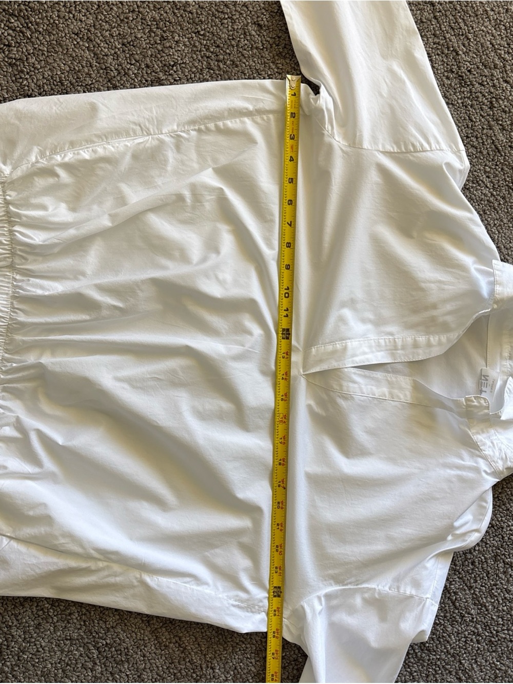 PLANET by Lauren G Size 1 White Cotton Asymmetrical Minimalist Tunic Pockets USA - Picture 7 of 9
